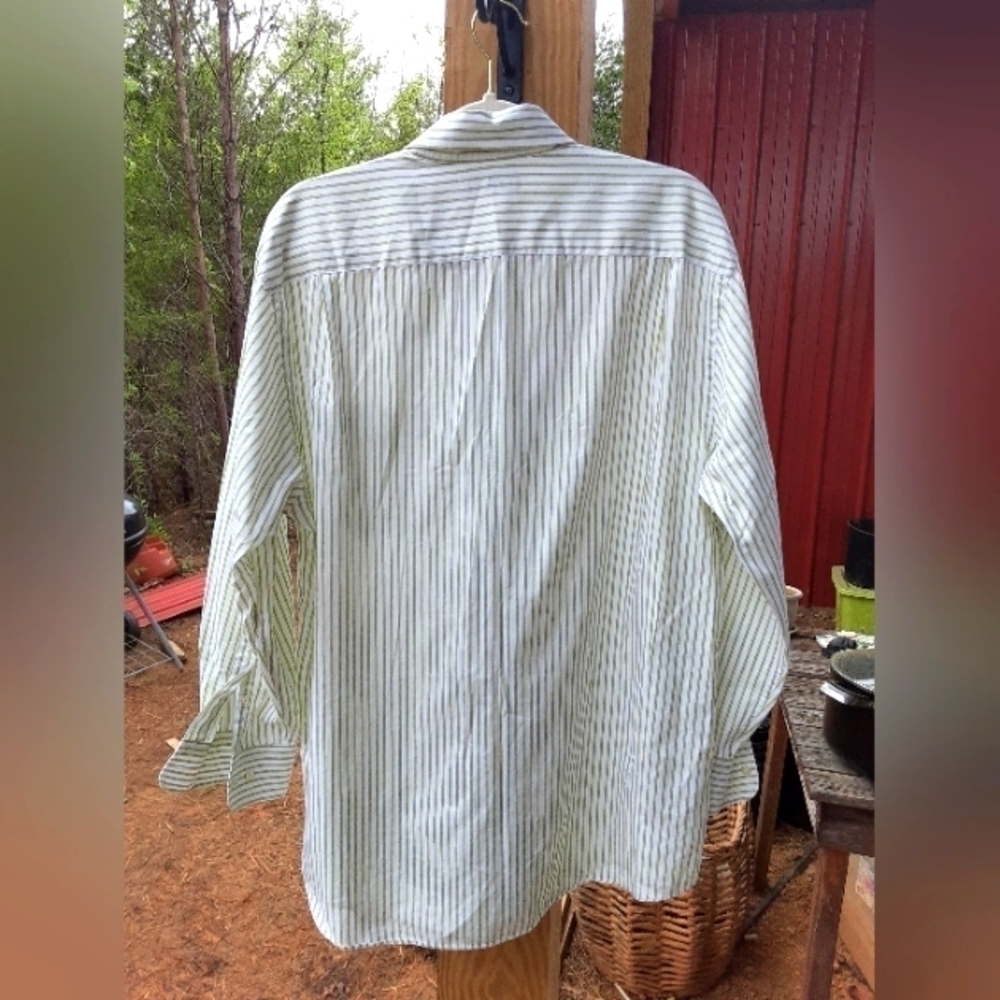 Mens Joseph Abboud Button Down Shirt. Yellow and White. - Picture 2 of 5